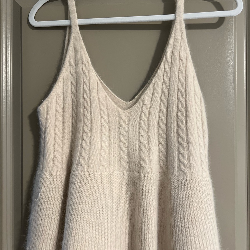 Cream Cable Knit Sweater Tank Top
